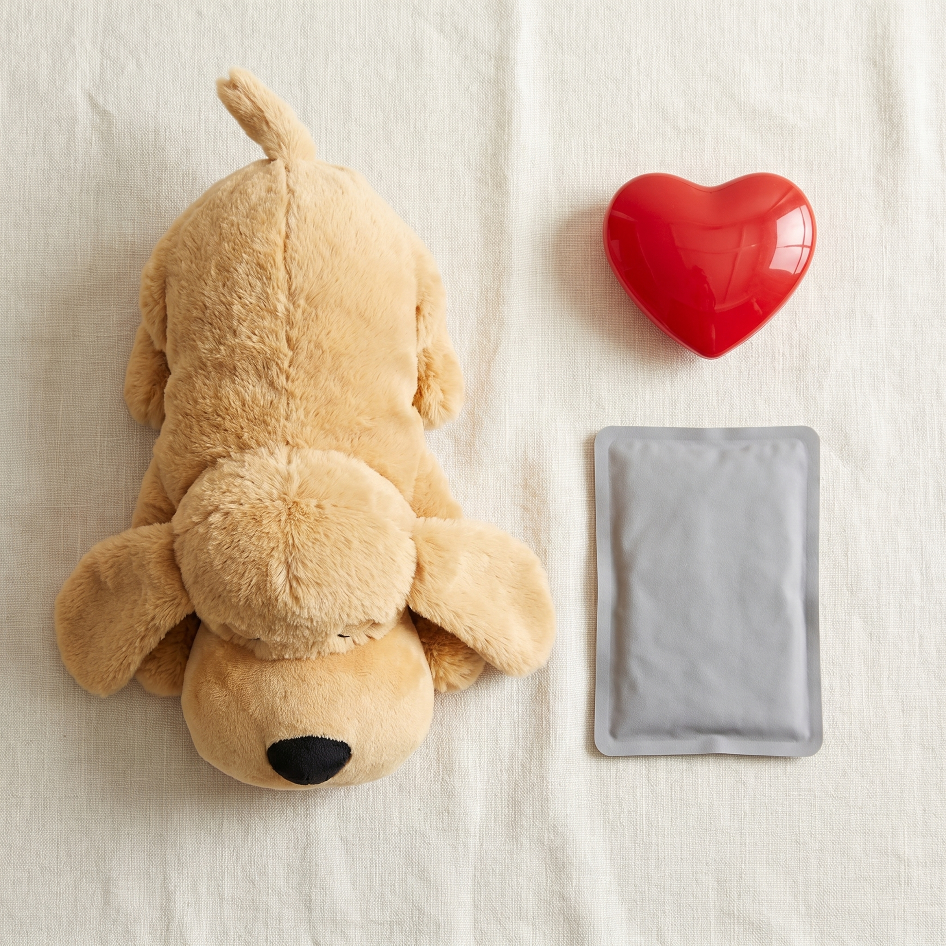 Comfort dog toy features — warmth, heartbeat, softness