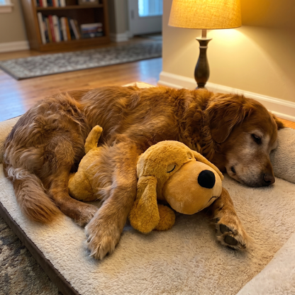 Dog with Heartbeat & Warmth Comfort Toy — lifestyle